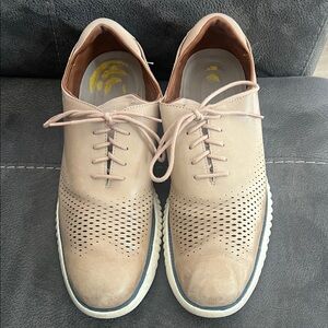 Cole Haan Tan Perforated Leather Oxfords